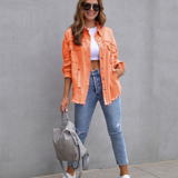 Tricia Jakke Dame – Vintage-Inspireret med Frynsedetaljer