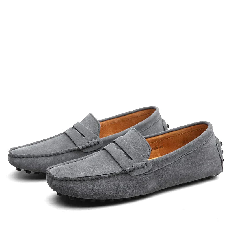 Loafers Herre i Suede-Look – Mokkasin Stil med Blødt Foer