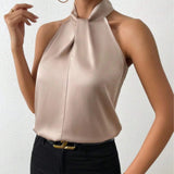 Liora | Satin Twist Neck Top