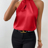 Liora | Satin Twist Neck Top