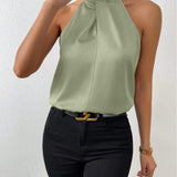 Liora | Satin Twist Neck Top