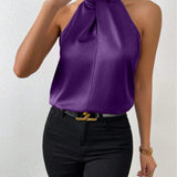 Liora | Satin Twist Neck Top