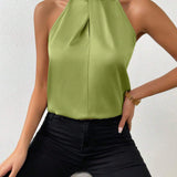 Liora | Satin Twist Neck Top