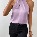 Liora | Satin Twist Neck Top