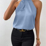 Liora | Satin Twist Neck Top