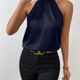 Liora | Satin Twist Neck Top
