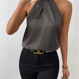 Liora | Satin Twist Neck Top