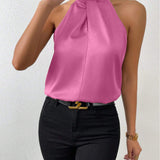 Liora | Satin Twist Neck Top