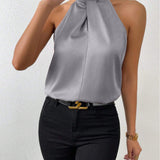 Liora | Satin Twist Neck Top
