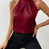 Liora | Satin Twist Neck Top
