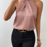 Liora | Satin Twist Neck Top