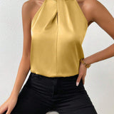 Liora | Satin Twist Neck Top