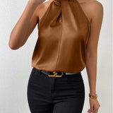 Liora | Satin Twist Neck Top