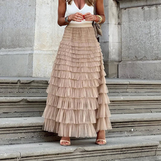 Flydende Blomstret Nederdel med Ruffle – Maxi til Kvinder