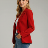 Dame Blazer med Notch Lapel – Skræddersyet Jakke til Kvinder
