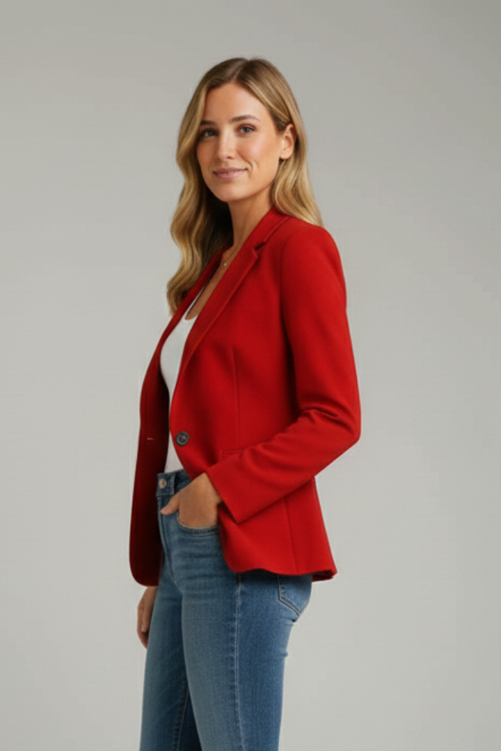 Dame Blazer med Notch Lapel – Skræddersyet Jakke til Kvinder
