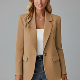 Dame Blazer med Notch Lapel – Skræddersyet Jakke til Kvinder
