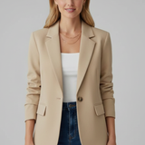 Dame Blazer med Notch Lapel – Skræddersyet Jakke til Kvinder