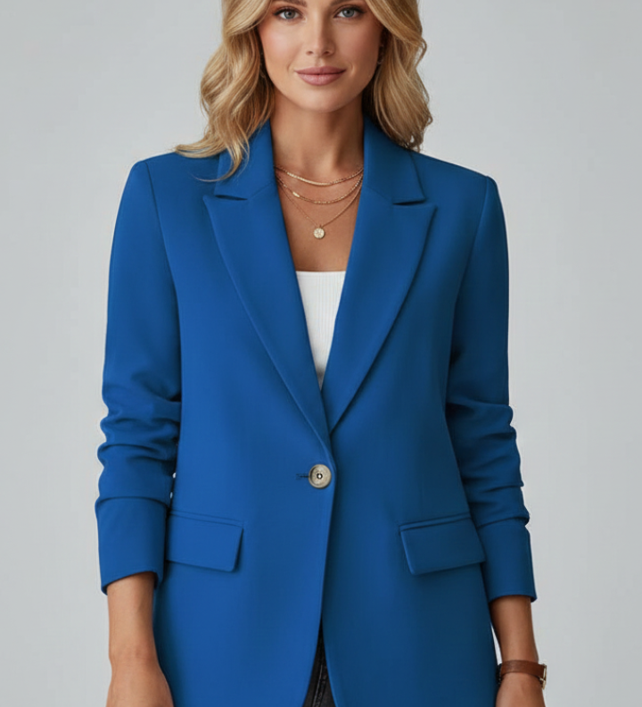 Dame Blazer med Notch Lapel – Skræddersyet Jakke til Kvinder