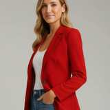 Dame Blazer med Notch Lapel – Skræddersyet Jakke til Kvinder