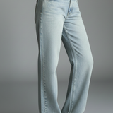 Heather Løse Jeans – Bredbenede Denim med Snøre Talje