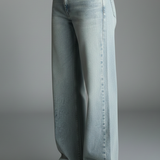Heather Løse Jeans – Bredbenede Denim med Snøre Talje