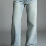 Heather Løse Jeans – Bredbenede Denim med Snøre Talje