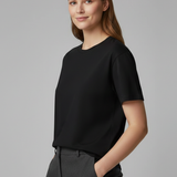 Clarisse | Alsidig ensfarvet T-shirt med rund halsudskæring