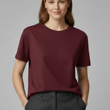 Clarisse | Alsidig ensfarvet T-shirt med rund halsudskæring