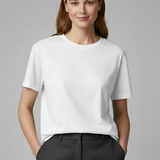 Clarisse | Alsidig ensfarvet T-shirt med rund halsudskæring