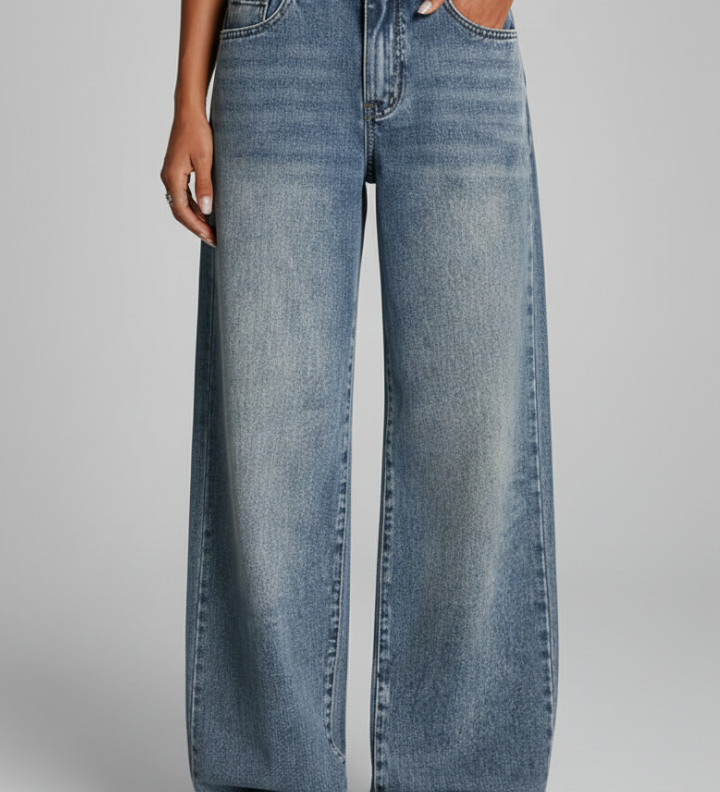 Fiona Løse Jeans – Bredbenede Denim med Flydende Silhuet