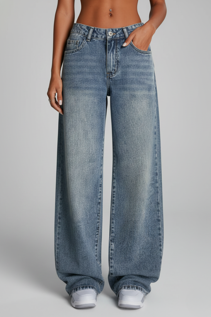 Fiona Løse Jeans – Bredbenede Denim med Flydende Silhuet