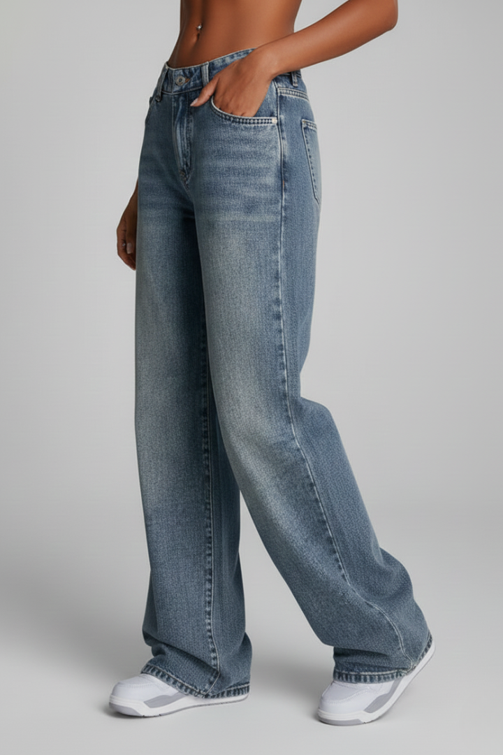 Fiona Løse Jeans – Bredbenede Denim med Flydende Silhuet