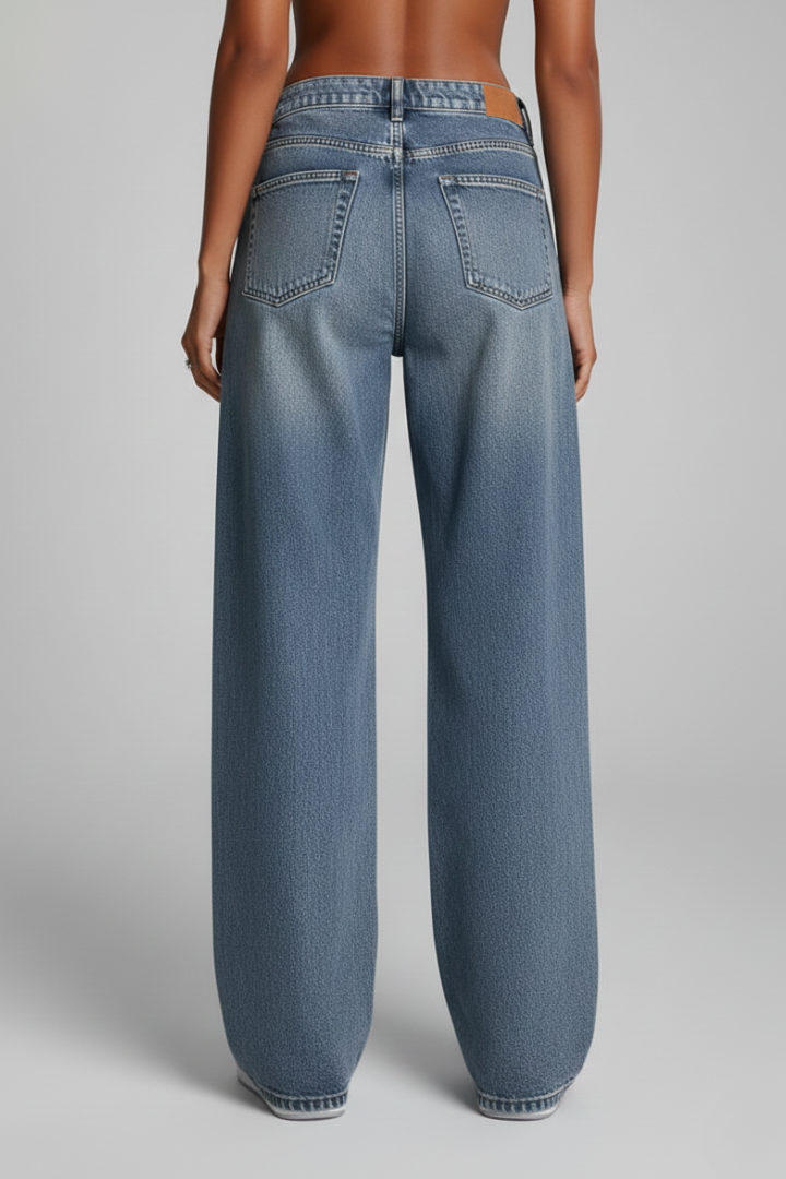 Fiona Løse Jeans – Bredbenede Denim med Flydende Silhuet