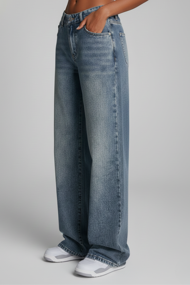 Fiona Løse Jeans – Bredbenede Denim med Flydende Silhuet