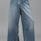 Lauren Løse Jeans – Bredbenede Denim med Træksnor Talje