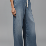 Lauren Løse Jeans – Bredbenede Denim med Træksnor Talje