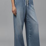 Lauren Løse Jeans – Bredbenede Denim med Træksnor Talje