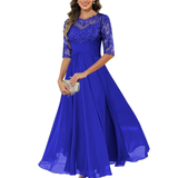 Olanthe | Elegant aftenkjole med blonde og chiffon