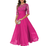 Olanthe | Elegant aftenkjole med blonde og chiffon