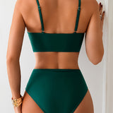 Bikini med metaldetalje – Høj talje til sommer
