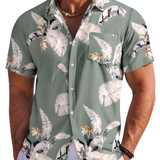 Jake | Herre Hawaii Skjorte med Tropisk Blomsterprint