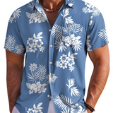 Jake | Herre Hawaii Skjorte med Tropisk Blomsterprint