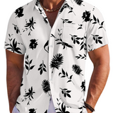 Jake | Herre Hawaii Skjorte med Tropisk Blomsterprint