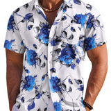 Jake | Herre Hawaii Skjorte med Tropisk Blomsterprint
