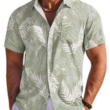 Jake | Herre Hawaii Skjorte med Tropisk Blomsterprint