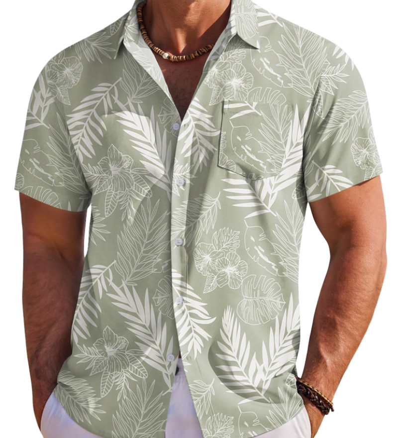 Jake | Herre Hawaii Skjorte med Tropisk Blomsterprint