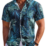 Jake | Herre Hawaii Skjorte med Tropisk Blomsterprint