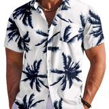 Jake | Herre Hawaii Skjorte med Tropisk Blomsterprint
