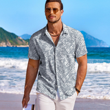 Jake | Herre Hawaii Skjorte med Tropisk Blomsterprint